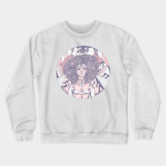 Npink Kemet Warrior Crewneck Sweatshirt by kenallouis